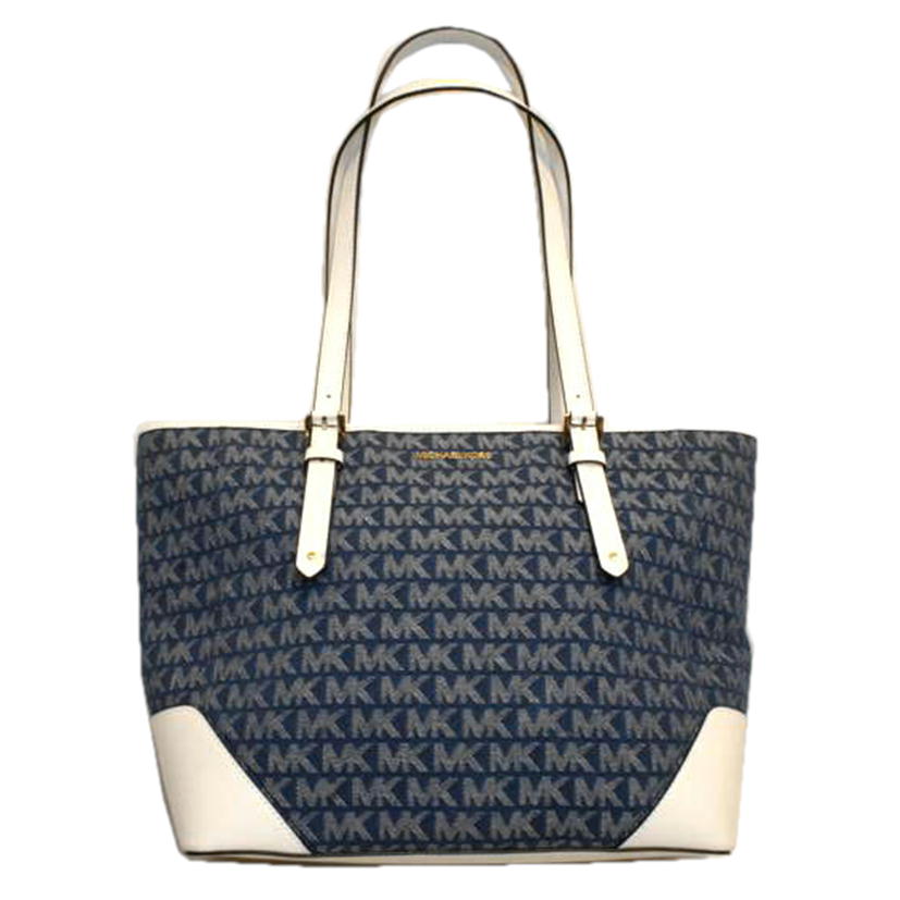 MICHAEL KORS マイケルコース/デニム地MK総柄ジップトート//Aランク/92