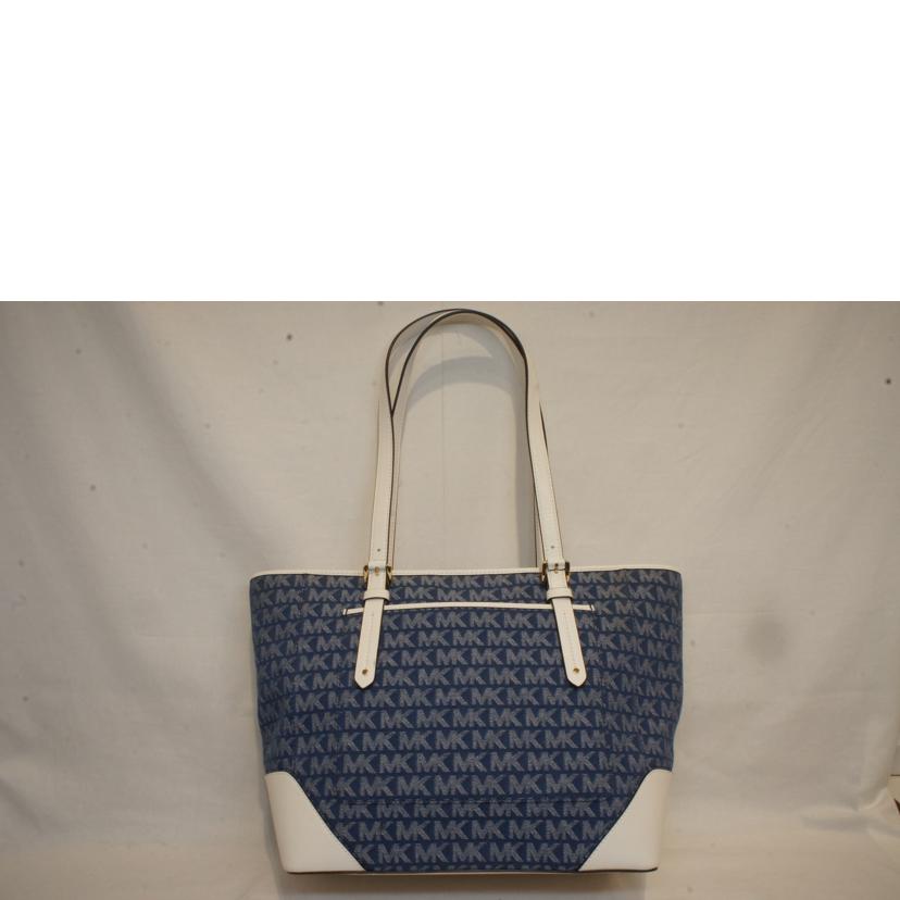 MICHAEL KORS マイケルコース/デニム地MK総柄ジップトート//Aランク/92