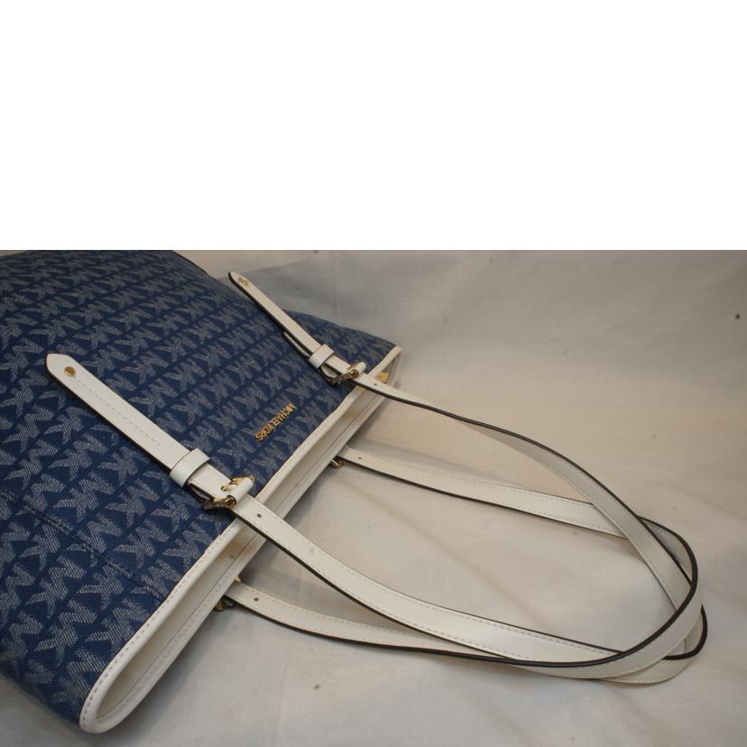 MICHAEL KORS マイケルコース/デニム地MK総柄ジップトート//Aランク/92