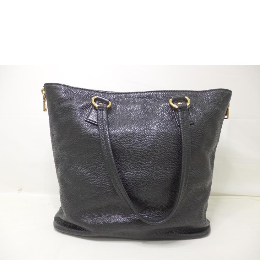 PRADA プラダ/ロゴレザーハンドバッグ/ゴールド金具/黒//208/ABランク/84