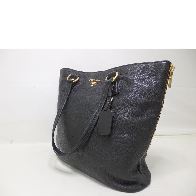 PRADA プラダ/ロゴレザーハンドバッグ/ゴールド金具/黒//208/ABランク/84