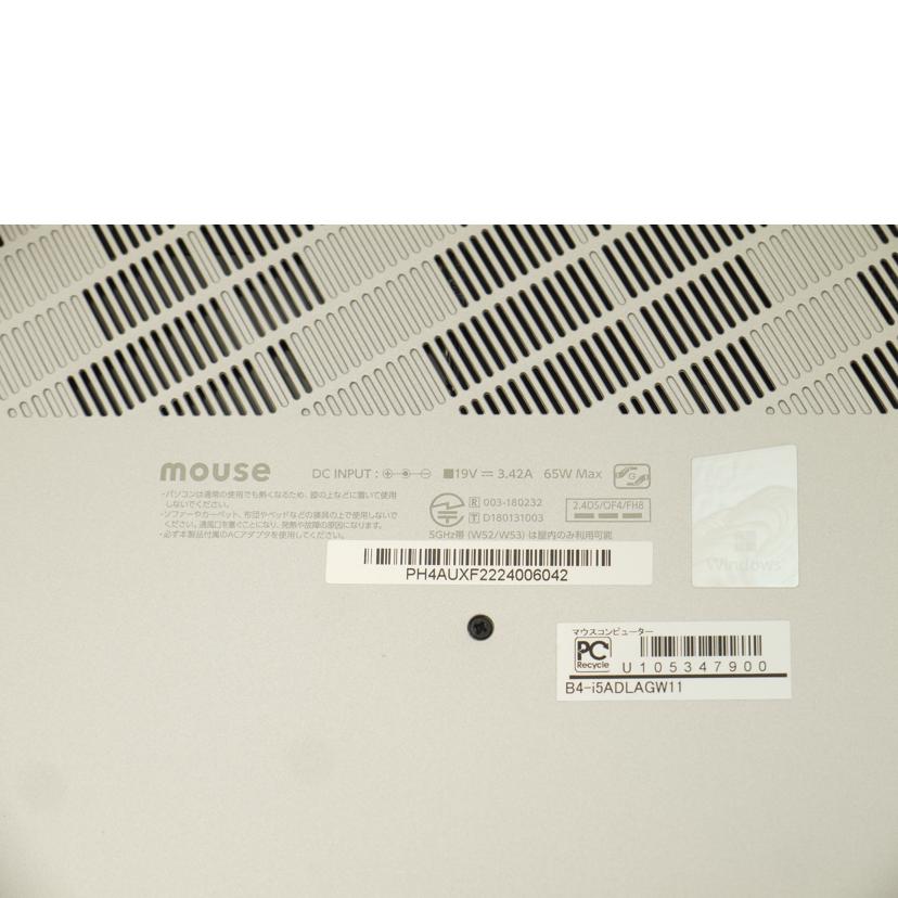 mouse computer マウスコンピューター/mouse B4-i5-KK/ノートパソコン/B4-i5ADLAGW11//PH4AUXF2224006042/Aランク/69