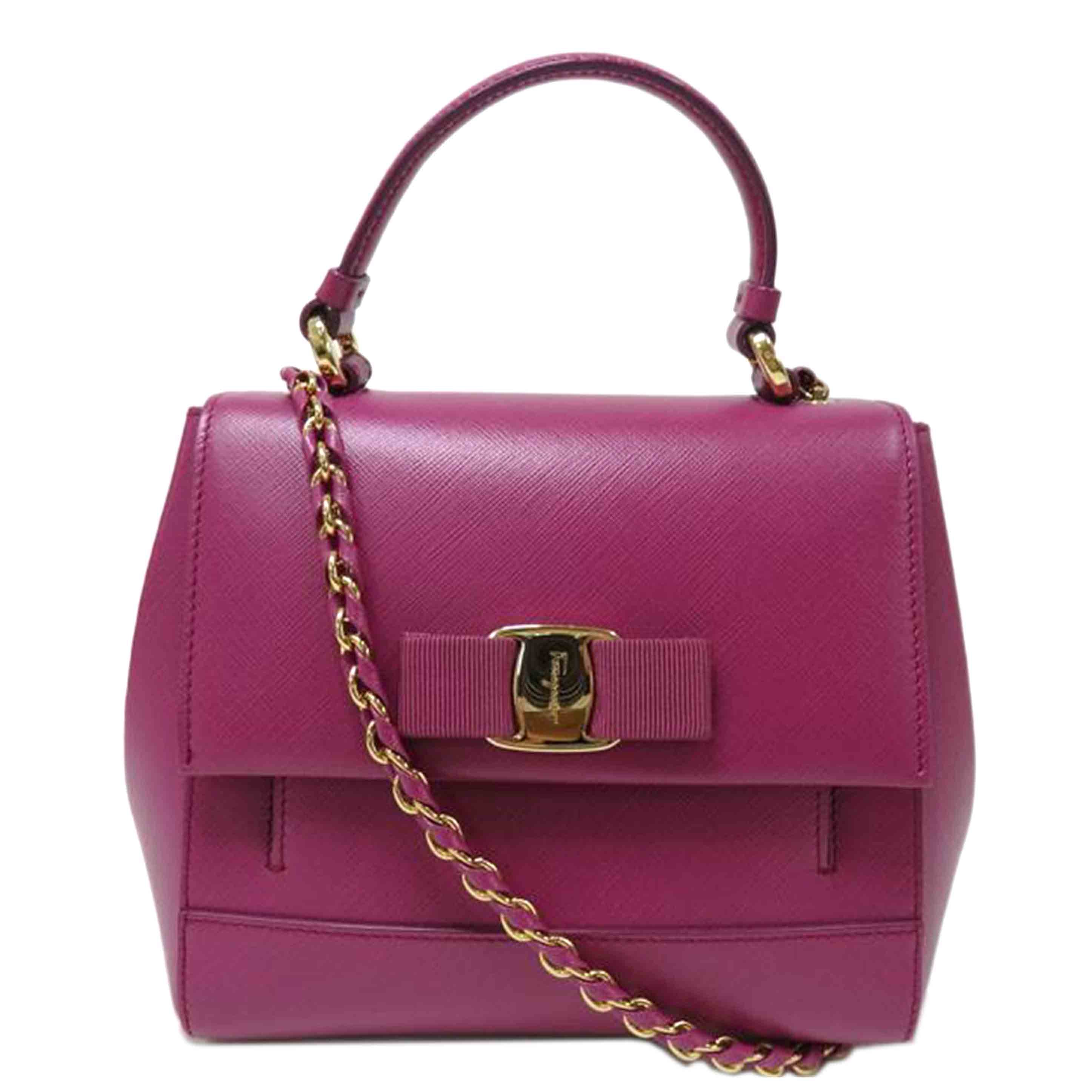 Salvatore Ferragamo サルバトーレ フェラガモ/ヴァラリボン/2wayチェーンハンドバッグ/ピンク//Aランク/84