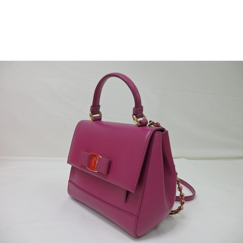 Salvatore Ferragamo サルバトーレ フェラガモ/ヴァラリボン/2wayチェーンハンドバッグ/ピンク//Aランク/84
