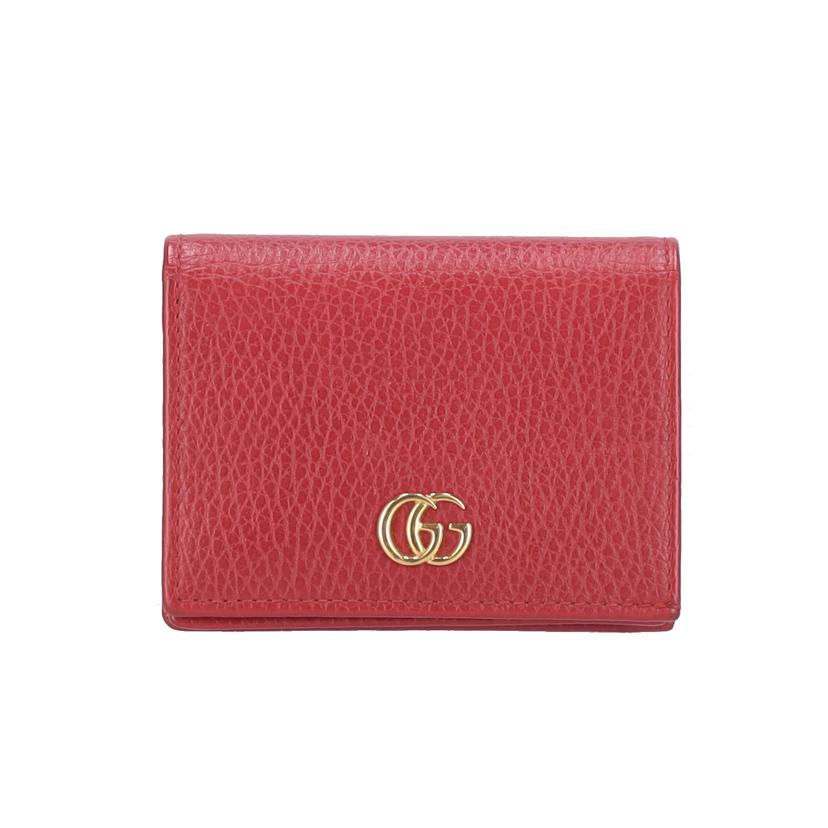 GUCCI グッチ/GGマーモント/二つ折りコンパクトウォレット/レッド/456126//214*/ABランク/18