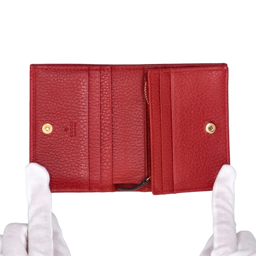 GUCCI グッチ/GGマーモント/二つ折りコンパクトウォレット/レッド/456126//214*/ABランク/18