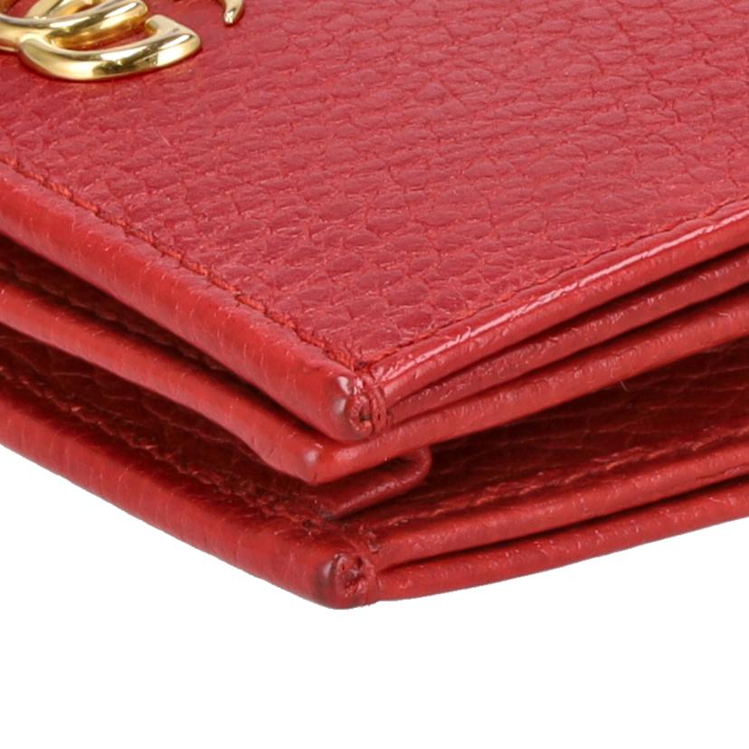 GUCCI グッチ/GGマーモント/二つ折りコンパクトウォレット/レッド/456126//214*/ABランク/18