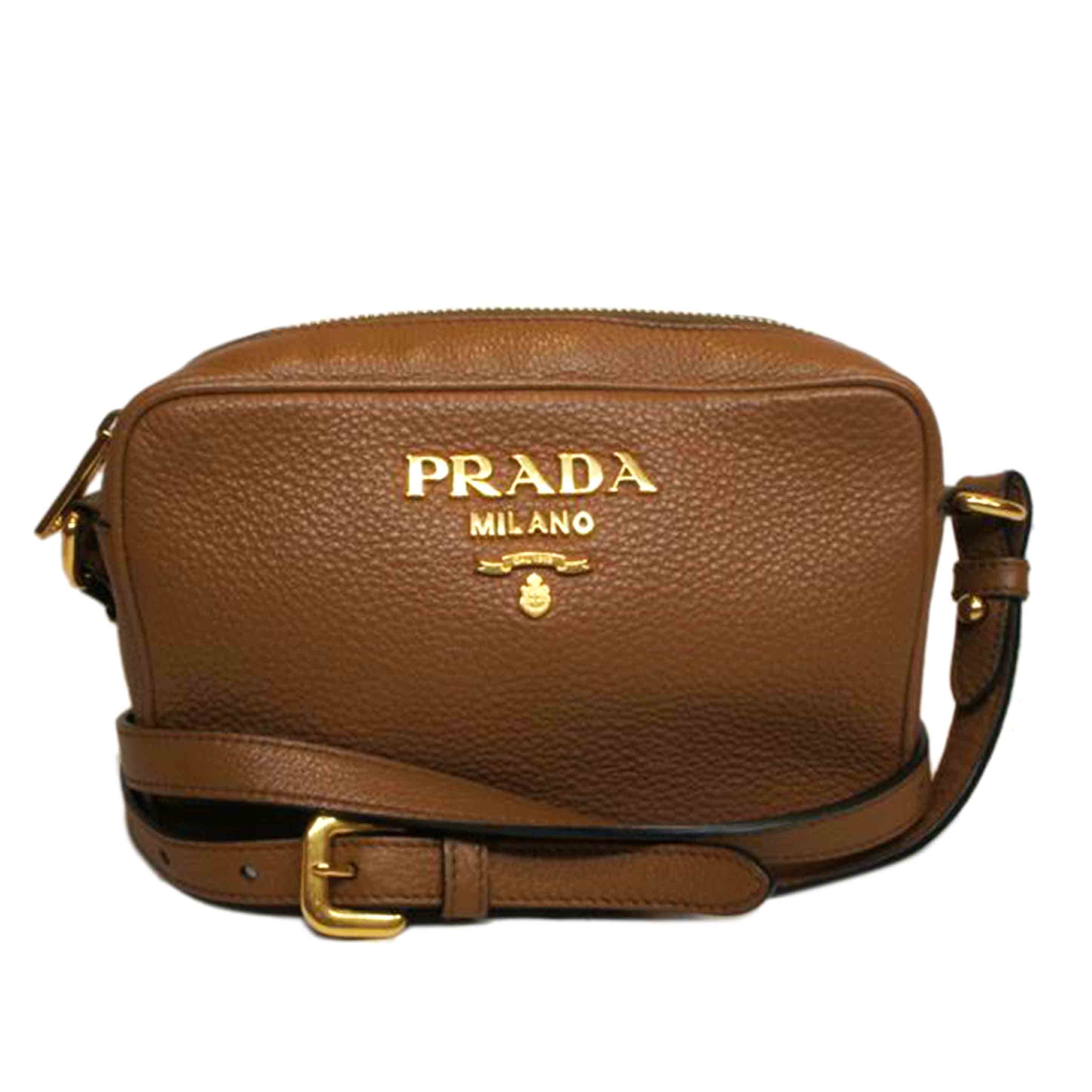 PRADA プラダ/レザーカメラショルダーバッグブラウン/1BH096//158/Aランク/92