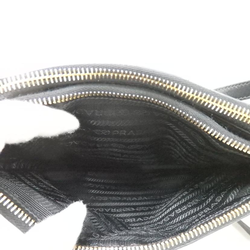 PRADA プラダ/ダブルファスナー/ナイロンポシェットショルダーバッグ/黒//204/Bランク/84