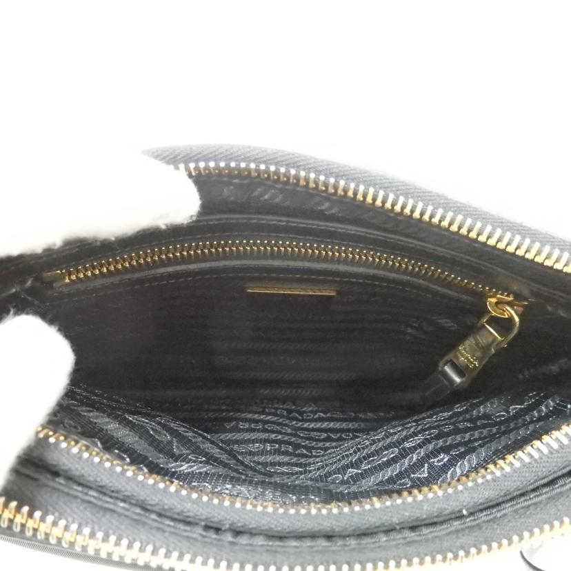 PRADA プラダ/ダブルファスナー/ナイロンポシェットショルダーバッグ/黒//204/Bランク/84