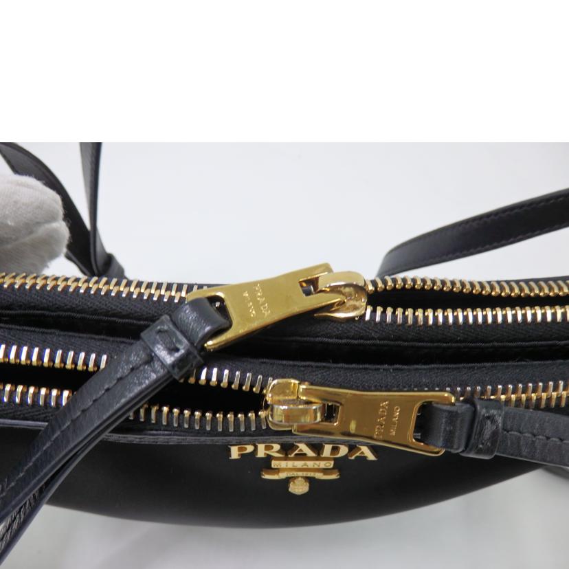 PRADA プラダ/ダブルファスナー/ナイロンポシェットショルダーバッグ/黒//204/Bランク/84