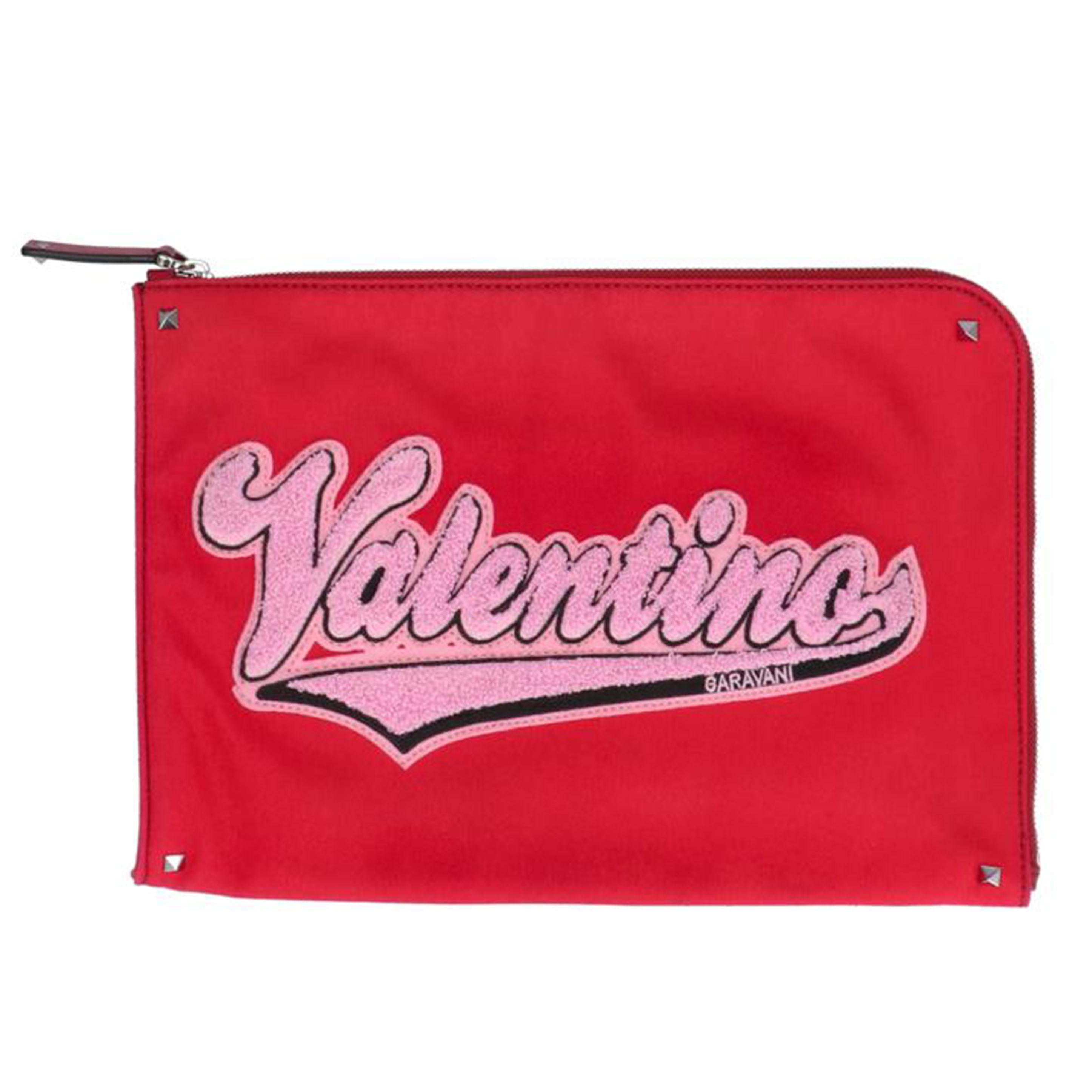 VALENTINO GARAVANI バレンチノ ガラヴァーニ/シティロゴクラッチバック/レッド//ABランク/75