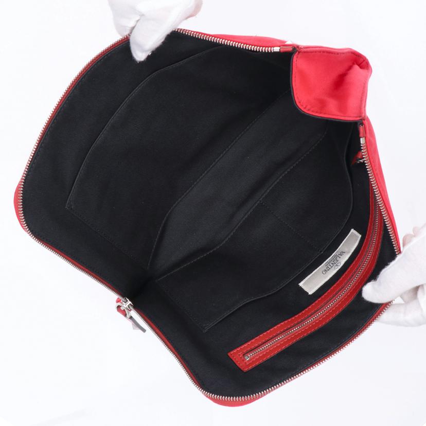 VALENTINO GARAVANI バレンチノ ガラヴァーニ/シティロゴクラッチバック/レッド//ABランク/75