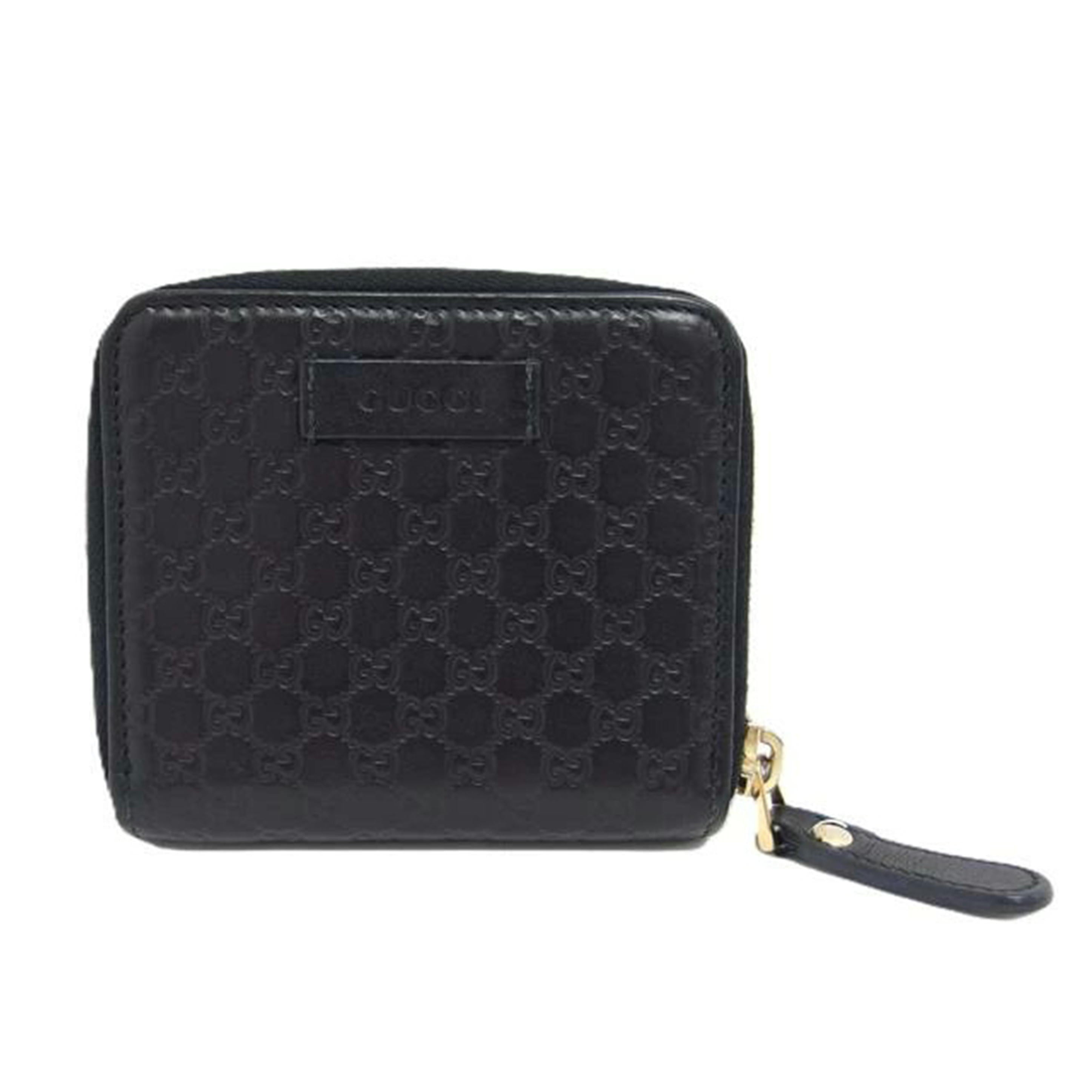 GUCCI グッチ/マイクロGGシマ コンパクトウォレット/ブラック/449395//525***/ABランク/04