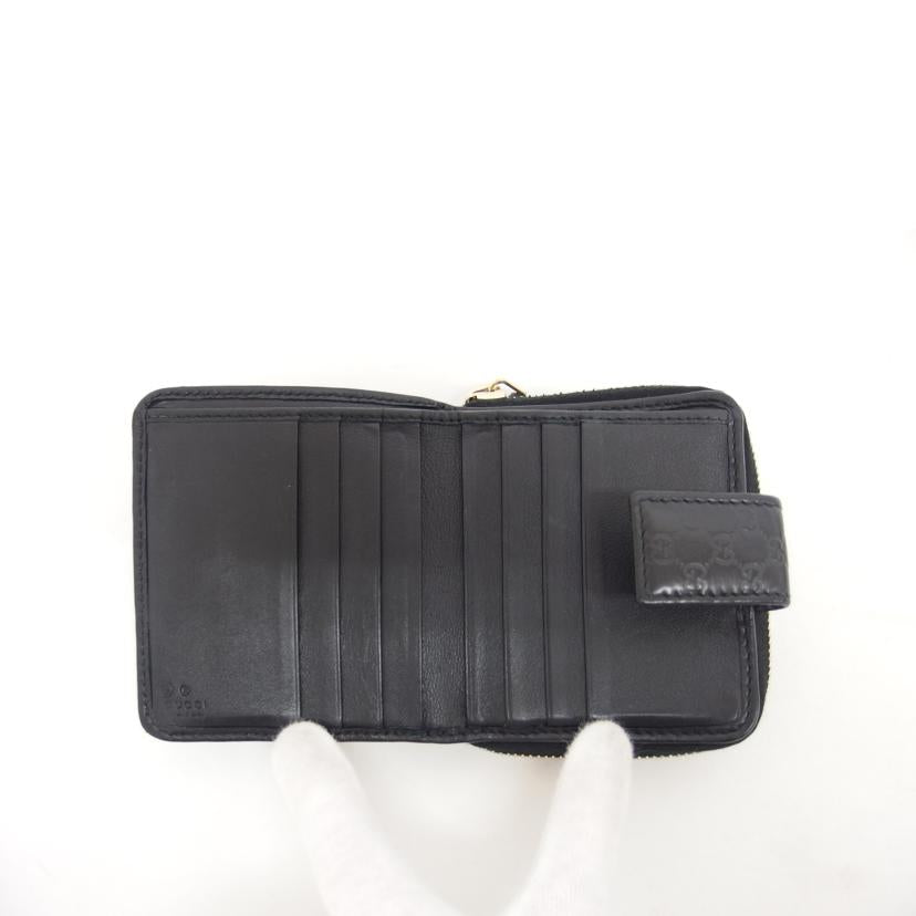 GUCCI グッチ/マイクロGGシマ コンパクトウォレット/ブラック/449395//525***/ABランク/04