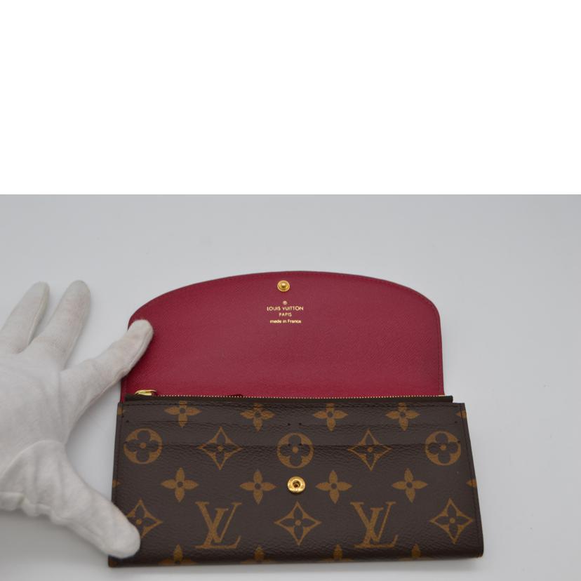 LV ルイヴィトン/ポルトフォイユ・エミリー/モノグラム/フューシャ/M60697//SN3***/Aランク/89