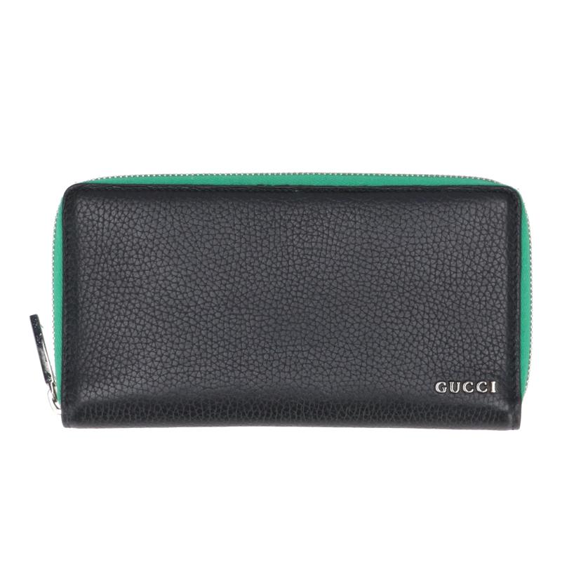 GUCCI グッチ/ロゴジップアラウンドウォレット/ブラック×グリーン/771154//214*/ABランク/18