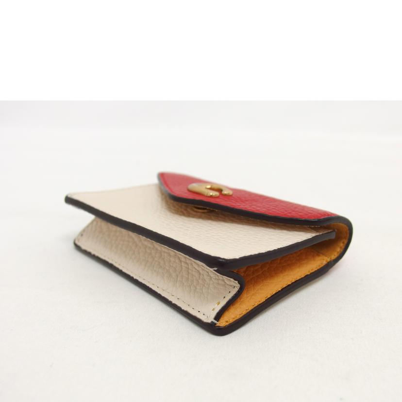 COACH コーチ/三角フラップ レザーカードケース/レッド/C6890//K21**/Aランク/04