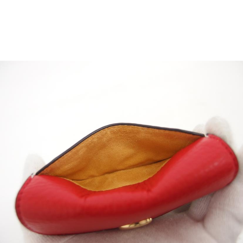 COACH コーチ/三角フラップ レザーカードケース/レッド/C6890//K21**/Aランク/04