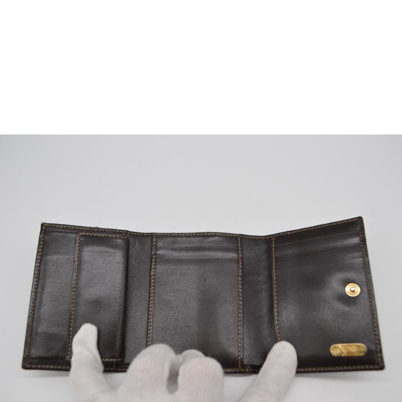 FENDI フェンディ/ズッカラインコンパクトレザー財布/30959//079/ABランク/89
