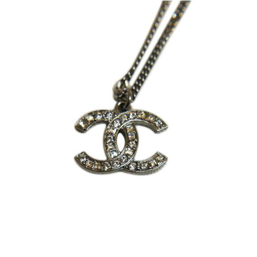CHANEL シャネル/ココマークラインストーンエックレスシルバーカラー//C21/S/SAランク/92