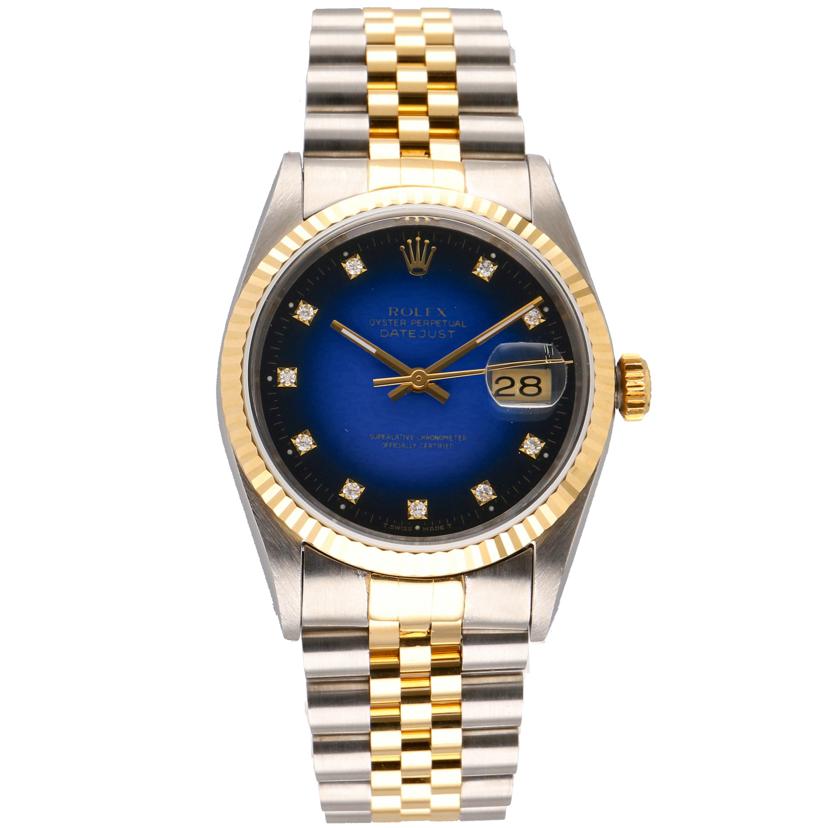 ROLEX ロレックス/デイトジャスト・ブルーグラデーション・SSYG/X番/16233G//X82****/Aランク/75