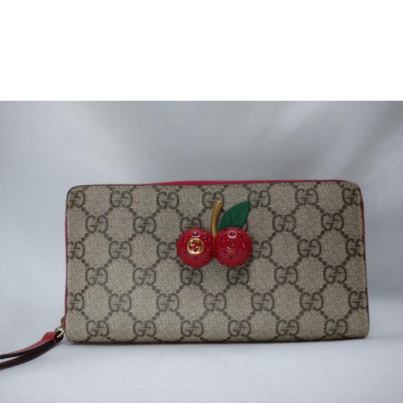 GUCCI グッチ/GGスプリーム ラウンドファスナー長財布/476049//493***/Bランク/52