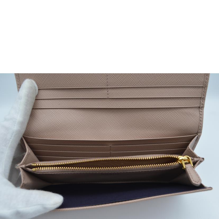 PRADA プラダ/サフィアーノメタルオロレザー長財布/カメオ/1MH132//181/Aランク/89