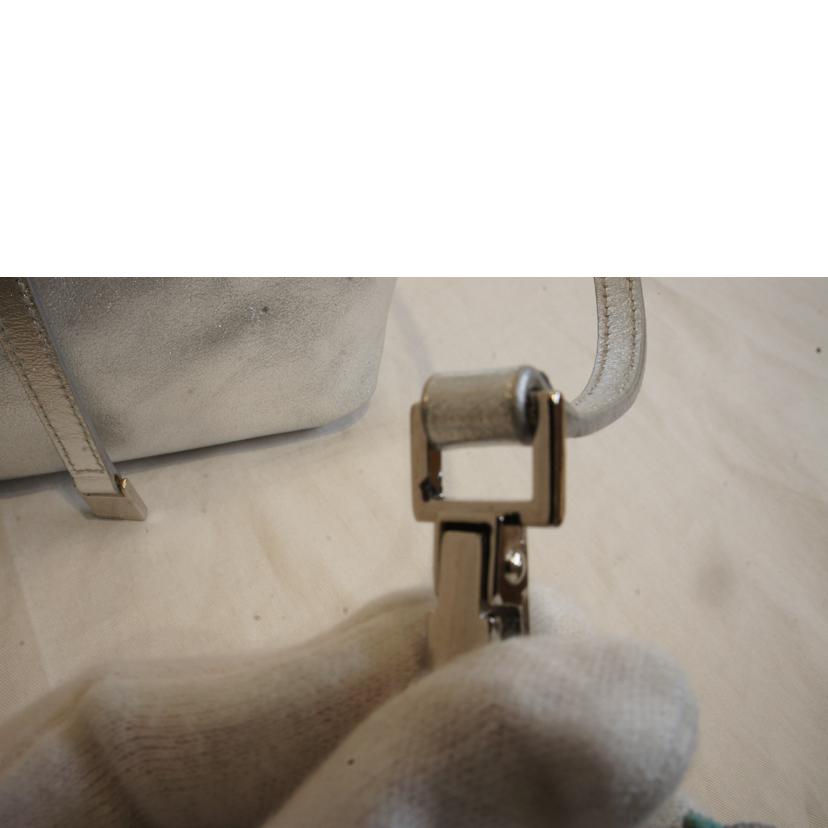 TIFFANY/リバーシブルシルバーレザーバッグ/ポーチ付//Aランク/92