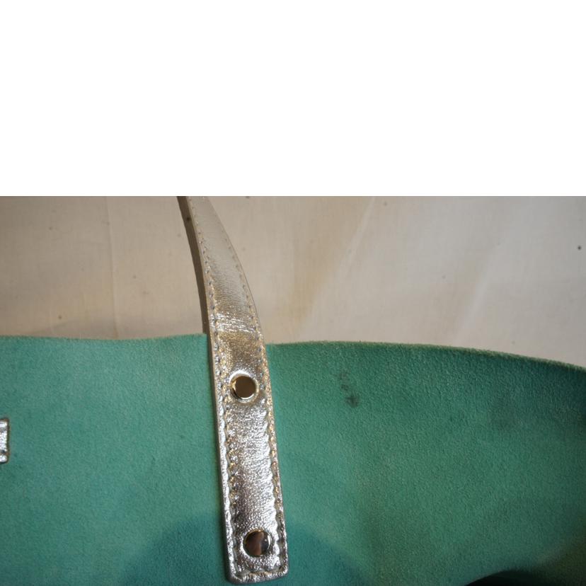 TIFFANY/リバーシブルシルバーレザーバッグ/ポーチ付//Aランク/92