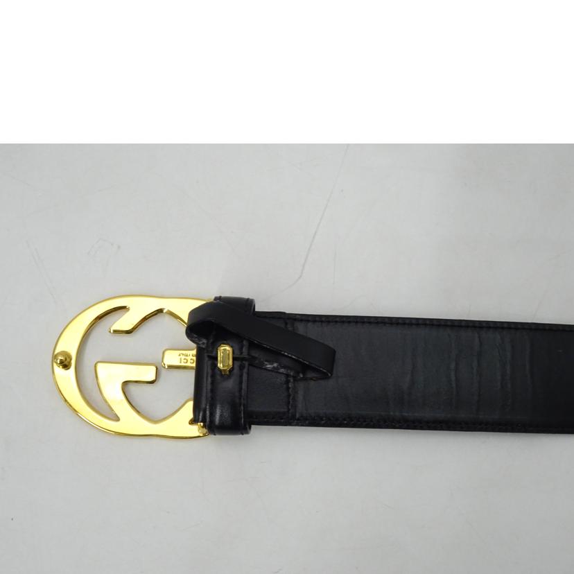 GUCCI グッチ/インターロッキンGレザーベルト/W63~68cm/ブラック/037.519//151*/Bランク/69