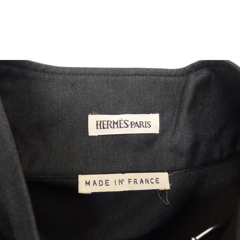 HERMES エルメス/HERMES スタンドカラーシルクシャツ/グレー//ABランク/82