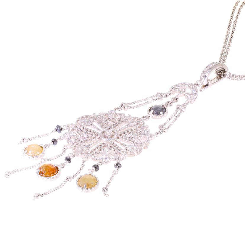 /◎K18WGダイヤネックレス2.23/0.23/0.35ct//Aランク/59