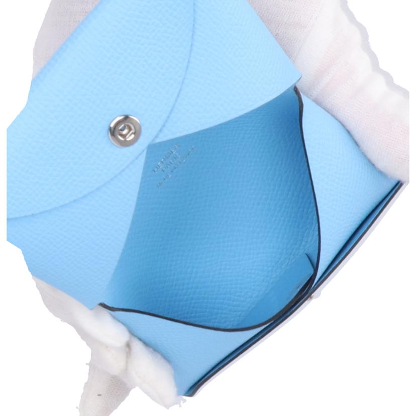 HERMES エルメス/カルヴィ/ヴォーエプソン/セレスト//W刻印/SAランク/94