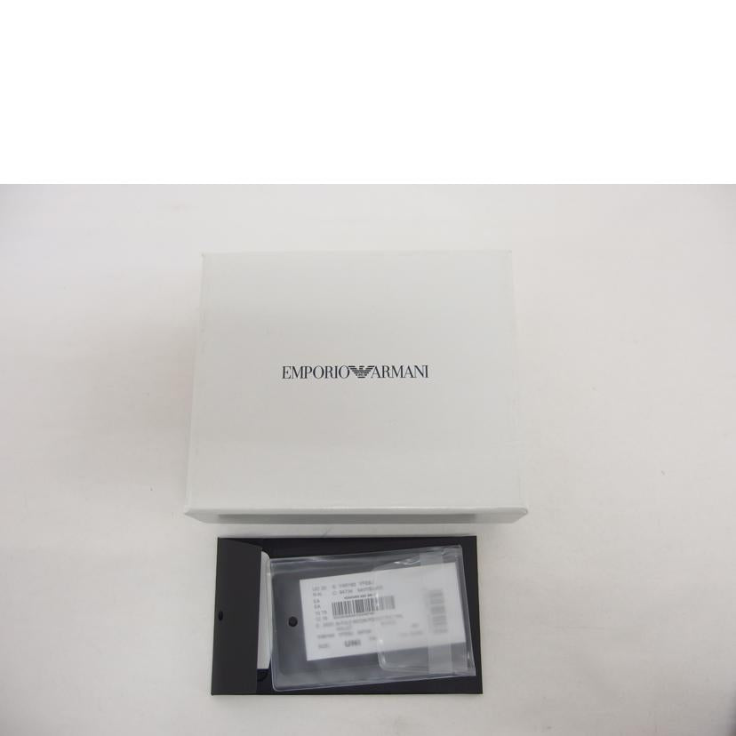EMPORIO ARMANI エンポリオアルマーニ/二つ折りコンパクト財布/シルバー ネイビー/Y4R165 YFE6J//SAランク/04