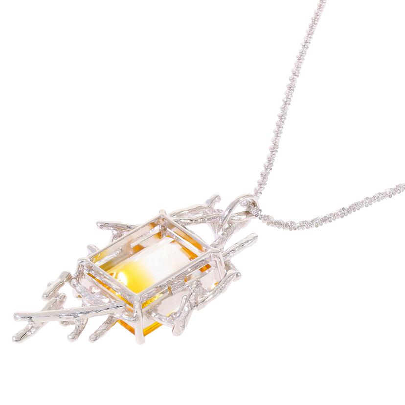 /◎K18WGパーティーカラークォーツダイヤネックレス9.84/D0.10ct//Aランク/59