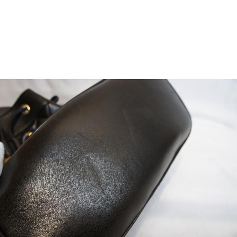 CHANEL シャネル/ダブルココマークラムスキンリュックブラック/ゴールド金具//278****/ABランク/92