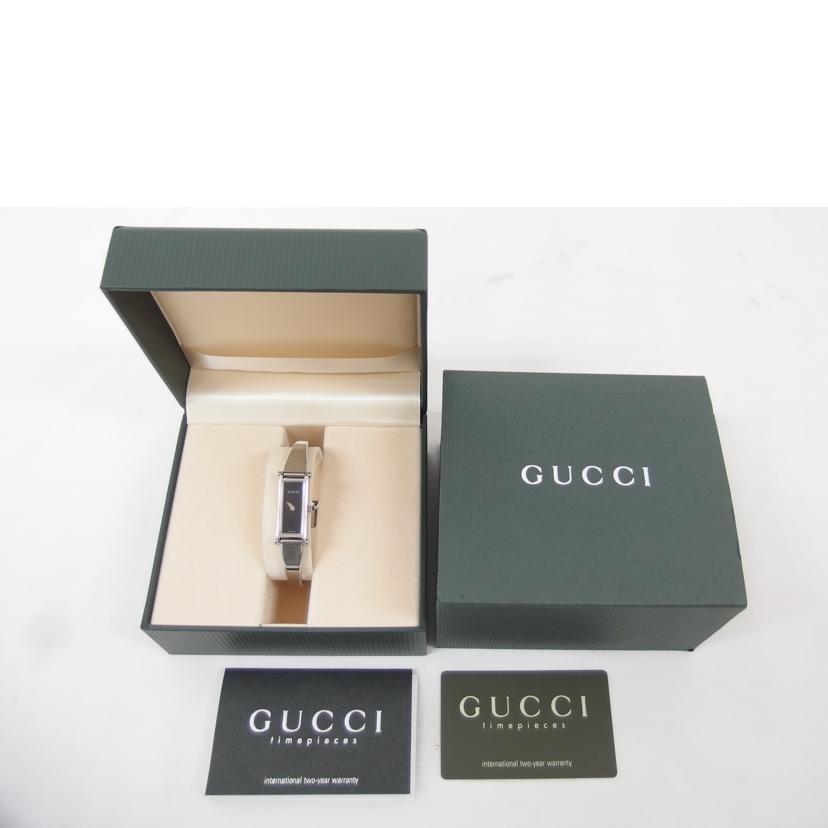 GUCCI グッチ/バングルウォッチ/クオーツ/レディース 黒文字盤/1500L//051****/Bランク/04
