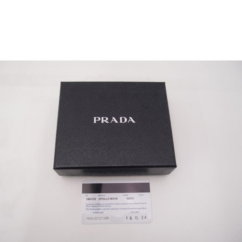 PRADA プラダ/三つ折り財布/ブラック/1MH176//236******/Aランク/69