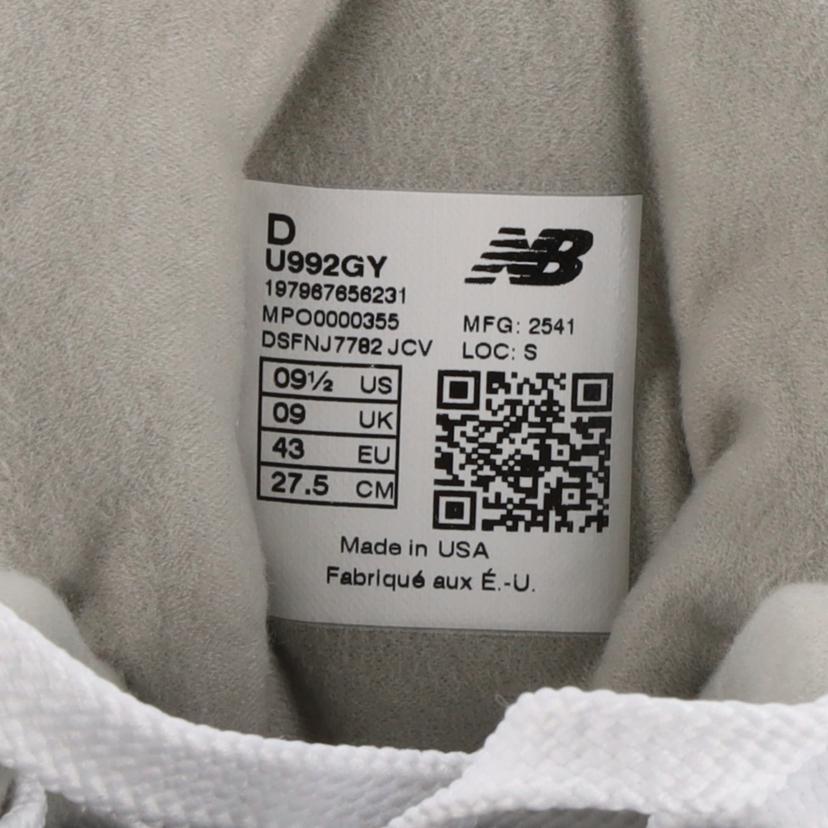 new balance ニューバランス/U992GY/ローカットスニーカー/U992GY//Sランク/05