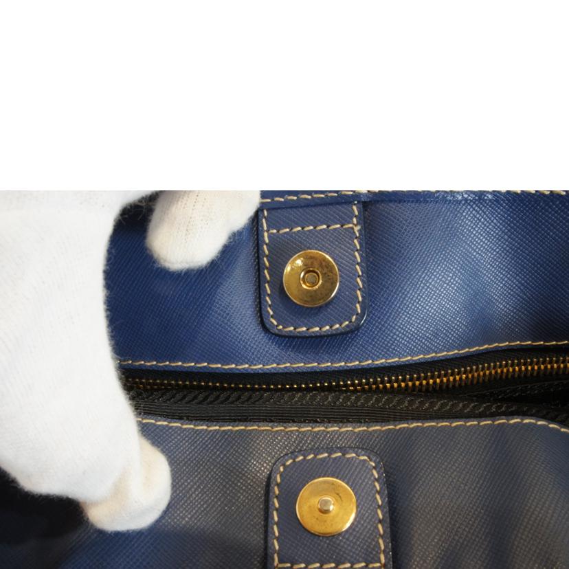 PRADA プラダ/ナイロンスクエアロゴ2Wayショルダー/ブルー//100/ABランク/92