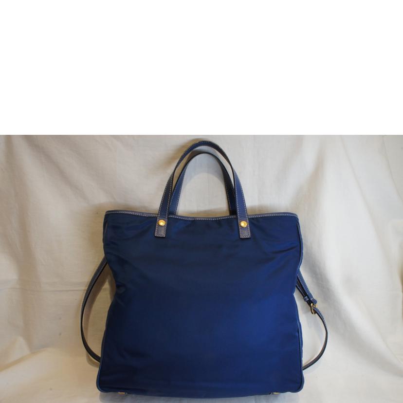 PRADA プラダ/ナイロンスクエアロゴ2Wayショルダー/ブルー//100/ABランク/92