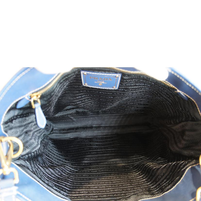 PRADA プラダ/ナイロンスクエアロゴ2Wayショルダー/ブルー//100/ABランク/92