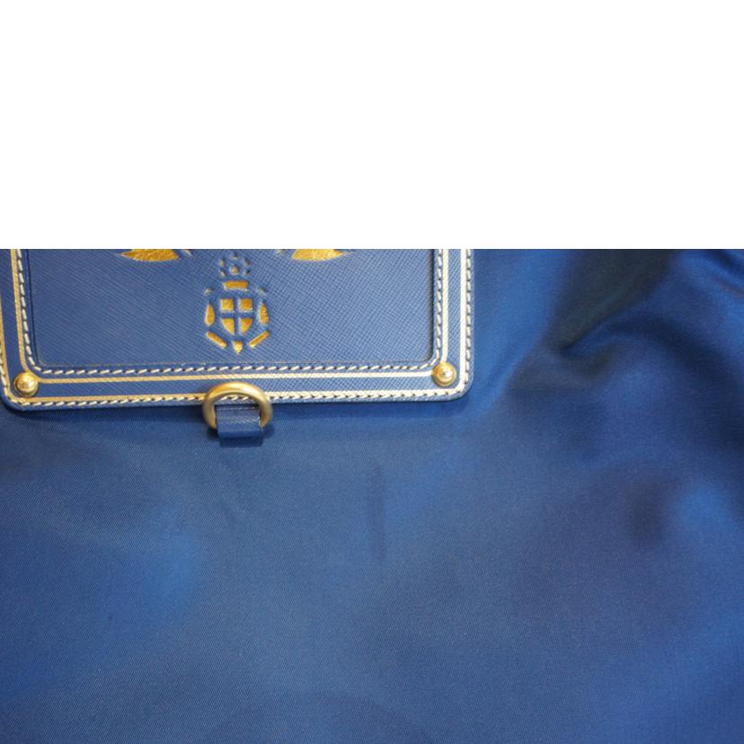 PRADA プラダ/ナイロンスクエアロゴ2Wayショルダー/ブルー//100/ABランク/92