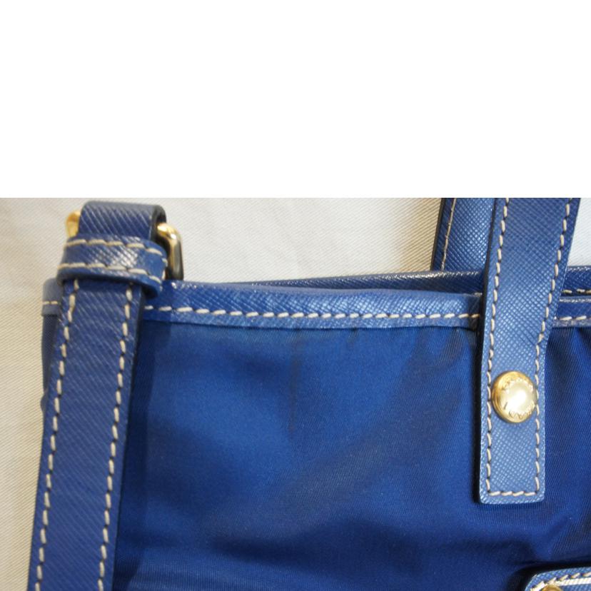 PRADA プラダ/ナイロンスクエアロゴ2Wayショルダー/ブルー//100/ABランク/92