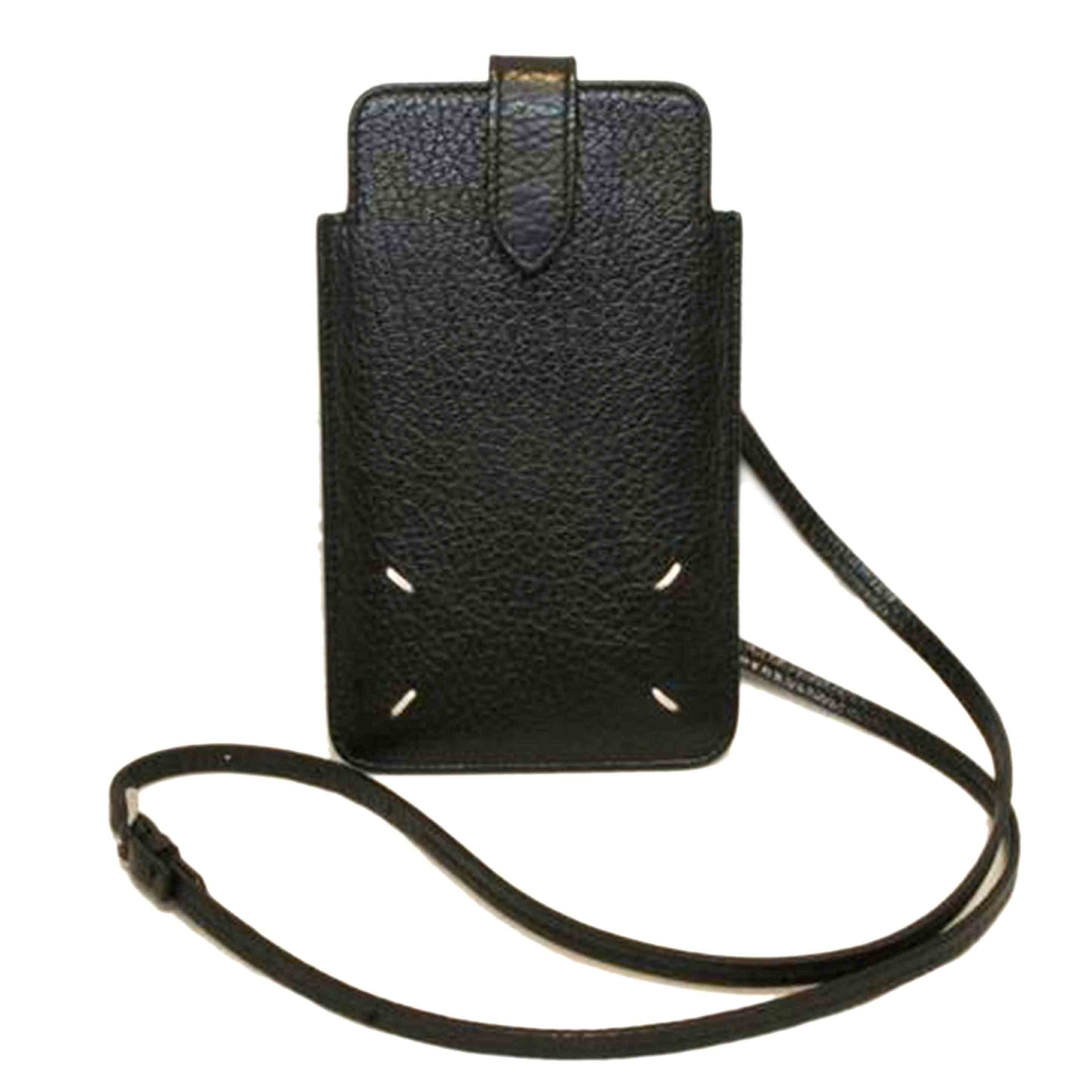 Maison Margiela メゾンマルジェラ/4ステッチレザーポシェット/フォンケースブラック//Aランク/92