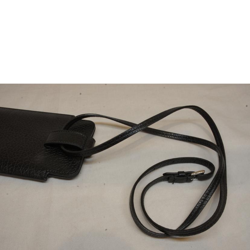 Maison Margiela メゾンマルジェラ/4ステッチレザーポシェット/フォンケースブラック//Aランク/92