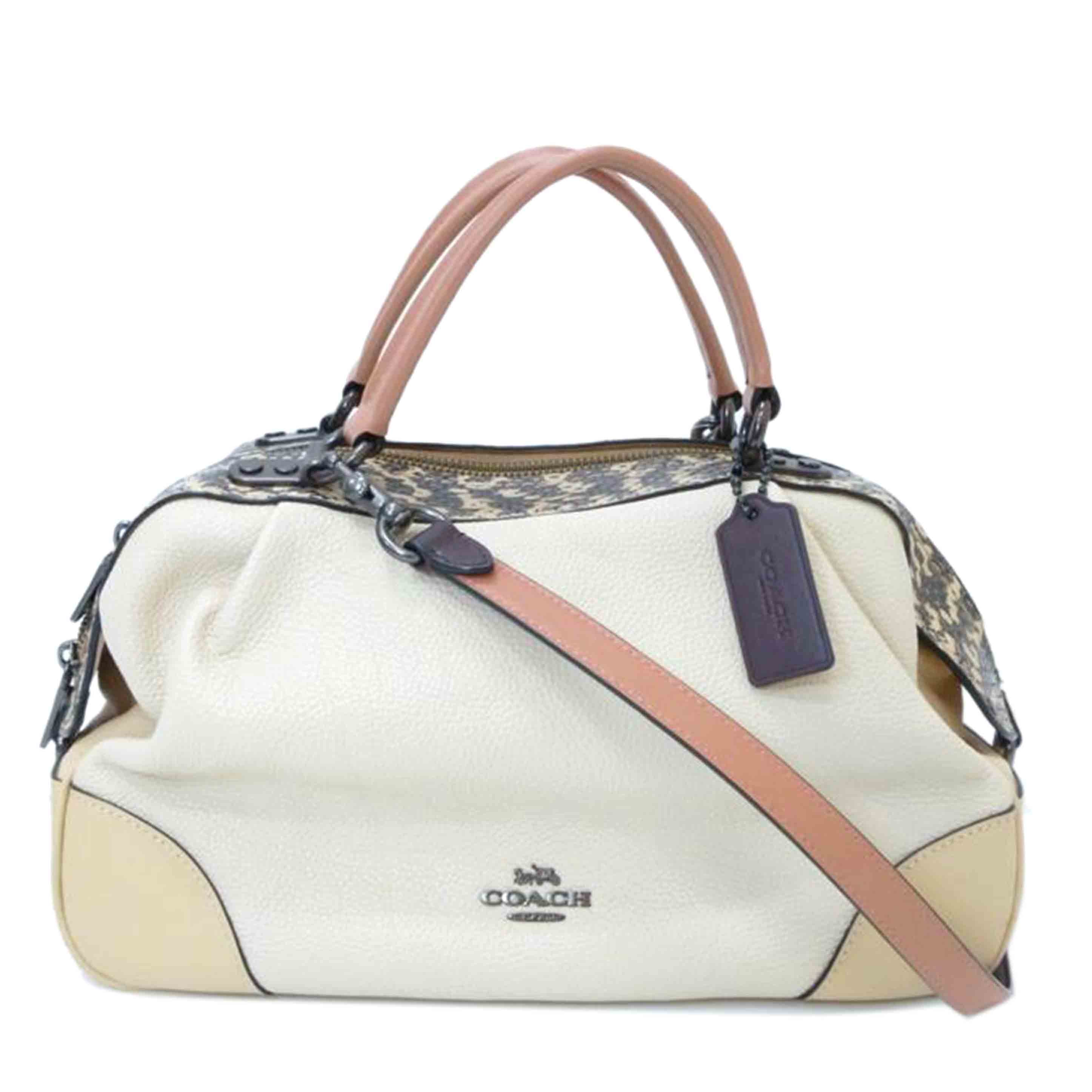 COACH コーチ/パイソン×レザー2WAYハンドバッグ/69622//M18**/Bランク/88