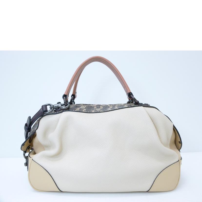 COACH コーチ/パイソン×レザー2WAYハンドバッグ/69622//M18**/Bランク/88