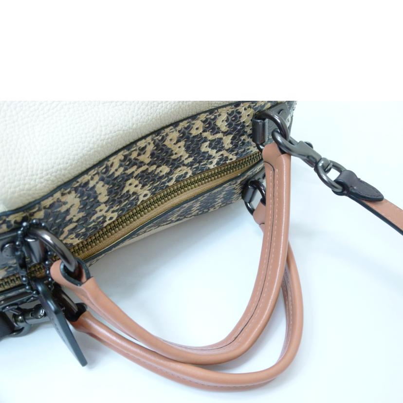 COACH コーチ/パイソン×レザー2WAYハンドバッグ/69622//M18**/Bランク/88